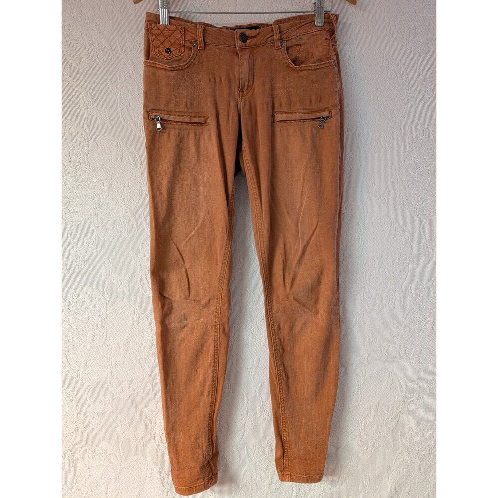 MAISON SCOTCH Women Skinny Slim Jeans Size W28 L32 Branded Studs Leather Label